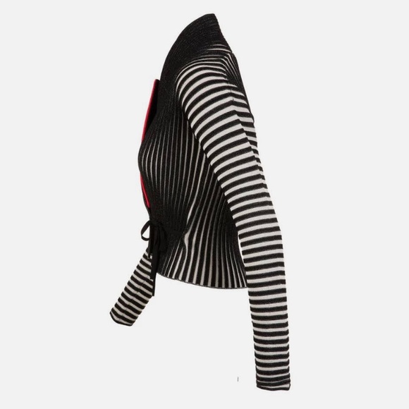 Tory Burch • Plaited Rib-Knit Wrap Shawl Cardigan - Picture 15 of 16